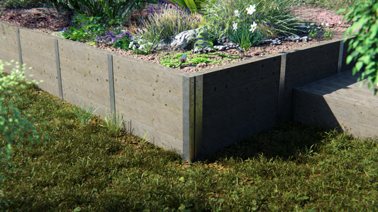 DuraPost® Sleeper T post used for a raised bed with flowers