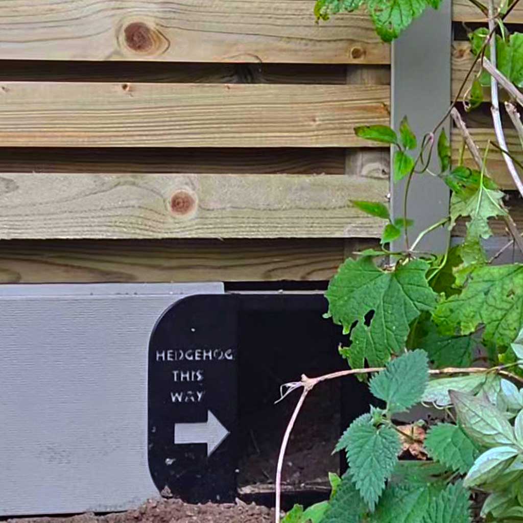 DuraPost® HEDGEHOG HOLE FOR GRAVEL BOARD 150MM BLACK Birkdale