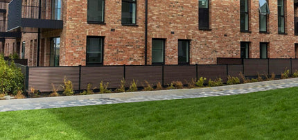 High Rise Building with brown DuraPost URBAN® Fencing