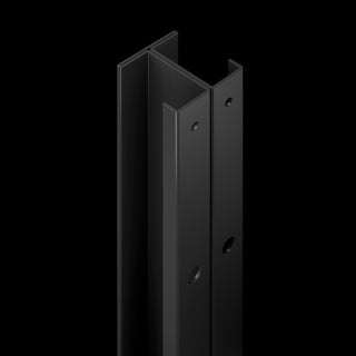 Black metal fence posts