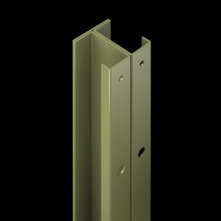 Olive grey metal fence posts