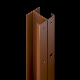 Sepia brown metal fence posts